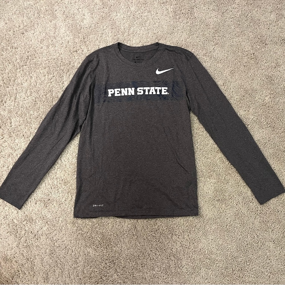 SALE Nike Penn State Gray Long Sleeve Shirt